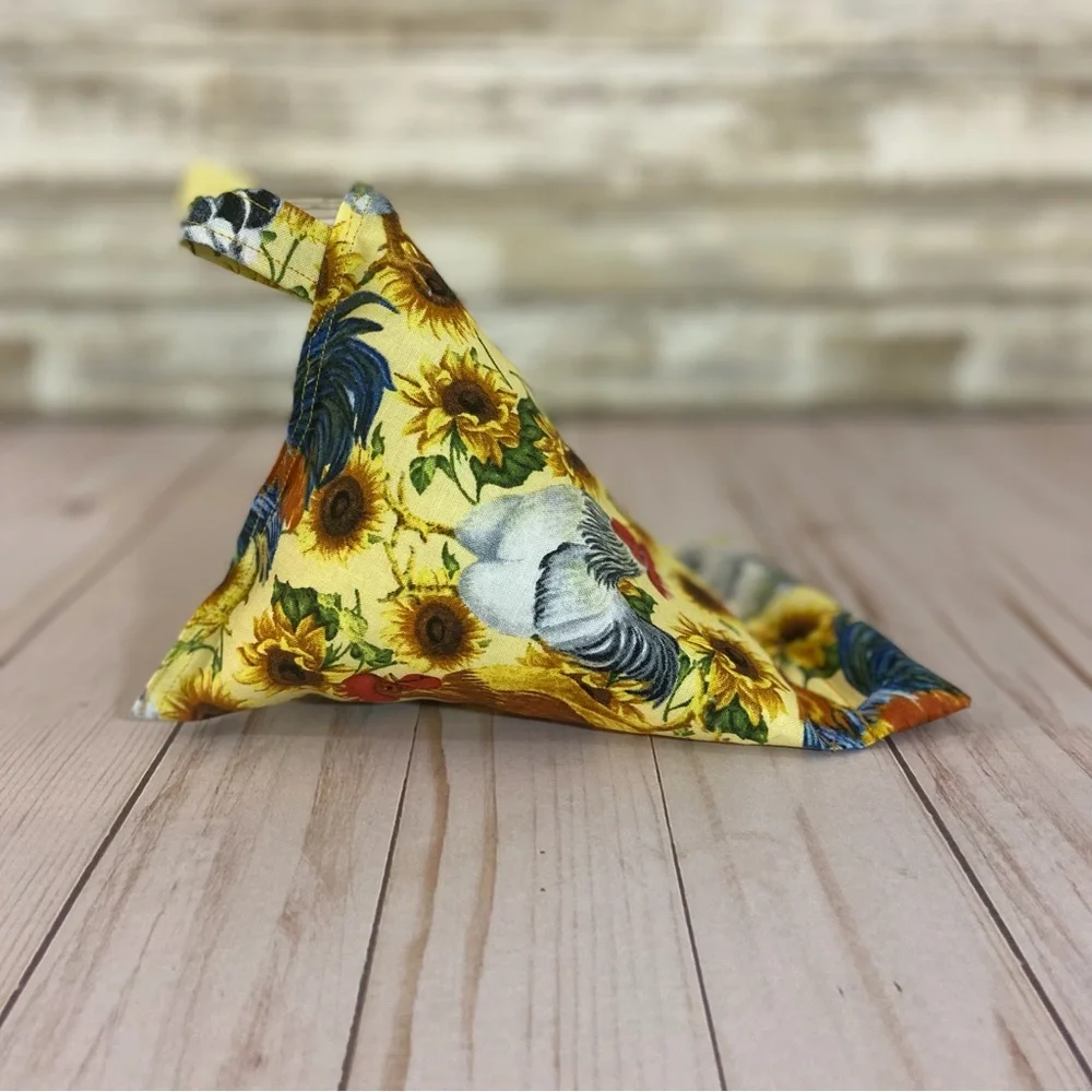 Phone Holder Pillow Stand Cellphone Chicken Rooster Sunflowers Pattern Handmade